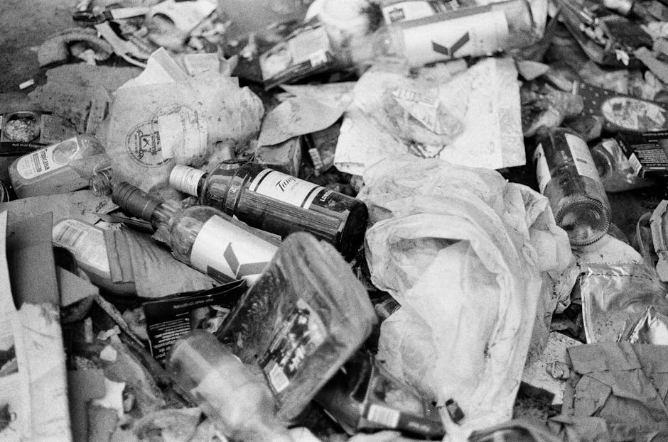 An outdoor scene showing numerous stacks of empty cardboard fruit and vegetable boxes, mainly labeled 'fresh fruits,' arranged on the ground. The boxes are in front of a backdrop of green trees and a